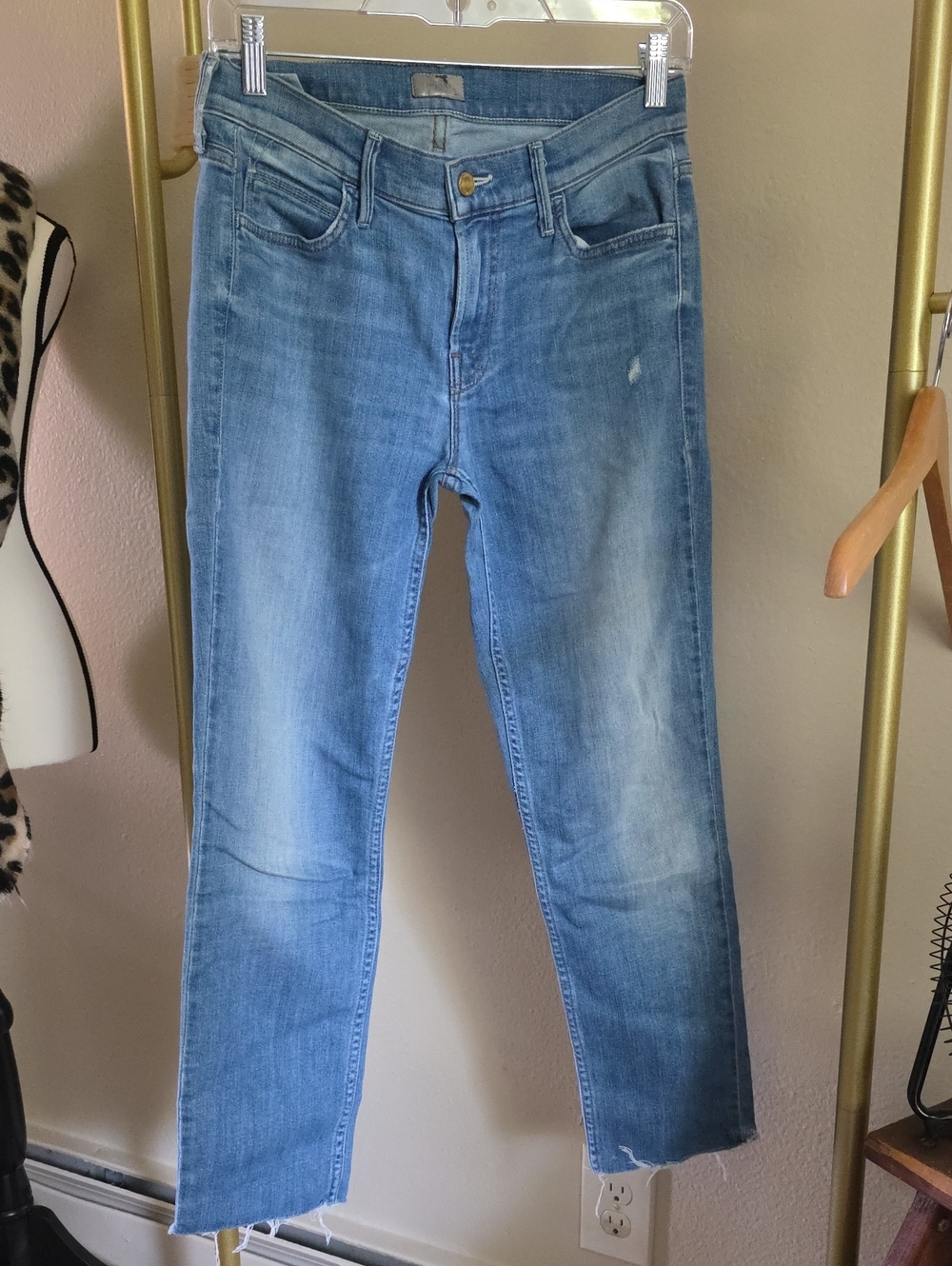 MOTHER The rascal Split step fray jeans Size 27